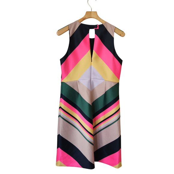 J.Crew Collection Pop Stripe Sheath Dress Chevron Sleeveless Maximalist Party - Picture 2 of 9